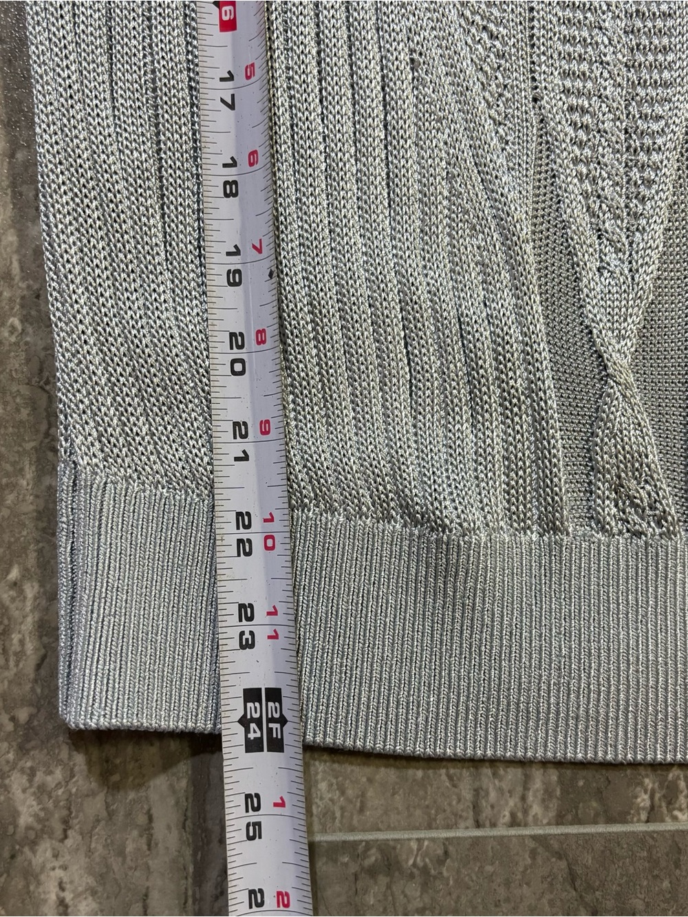 Blue Gray Cable Knit Vest Top Women’s Size L Coastal Grandma Preppy Sweater - Picture 11 of 12